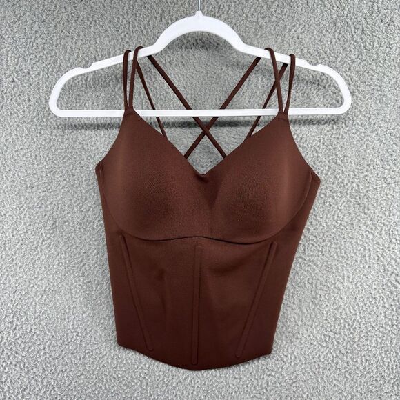 Victorias Secret Elevate Corset Tank Top Medium New in Brown - Picture 3 of 9